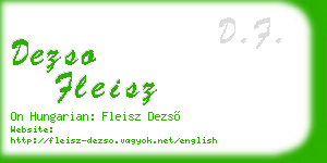 dezso fleisz business card
